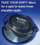 Take your dirty discs for a spin to make them playable again.
